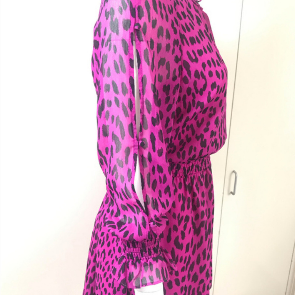 NEW RACHEL Rachel Roy Lucky Leopard Ruffled Dress - Picture 3 of 8